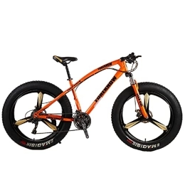 LLF Fat Tyre Mountain Bike LLF Youth / Adult Mountain Bike, Lightweight High Carbon Steel Frame, 7-30 Speeds Options, 26Inch Wheels, Multiple Colors(Size:30 speed, Color:Orange)