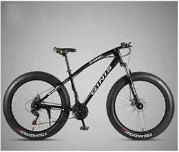 Lyyy Fat Tyre Mountain Bike Lyyy 26 Inch Mountain Bicycle, High-carbon Steel Frame Fat Tire Mountain Trail Bike, Men's Womens Hardtail Mountain Bike with Dual Disc Brake YCHAOYUE (Color : Black, Size : 24 Speed Spoke)