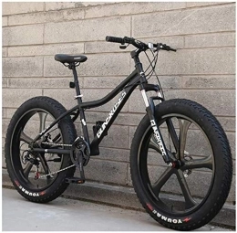 Lyyy Fat Tyre Mountain Bike Lyyy 26 Inch Mountain Bikes, High-carbon Steel Hardtail Mountain Bike, Fat Tire All Terrain Mountain Bike, Women Men's Anti-Slip Bikes YCHAOYUE (Color : Black, Size : 27 Speed 5 Spoke)