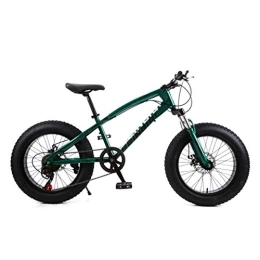NENGGE Fat Tyre Mountain Bike NENGGE Hardtail Mountain Bike 20 Inch for Women, Fat Tire Girls Mountain Bicycle with Front Suspension & Mechanical Disc Brakes, High Carbon Steel Frame & Adjustable Seat, Green, 27 Speed