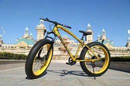 peipei Fat Tyre Mountain Bike peipei 26 Inch Wheel Adult Mountain Fat Bike 24 / 27 / 30 Speed Road Bicycle Men Front And Rear Mechanical Disc Brakes Steel Frame Ride-Gold_26 inch (160-195cm)_27 Speed