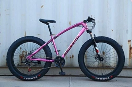 peipei Fat Tyre Mountain Bike peipei 26 Inch Wheel Adult Mountain Fat Bike 24 / 27 / 30 Speed Road Bicycle Men Front And Rear Mechanical Disc Brakes Steel Frame Ride-Starry Pink_26 inch (160-195cm)_24 Speed