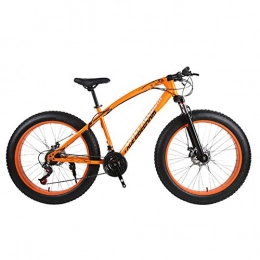 QLHQWE Beach bike, 26-inch 27-speed fat bike is easy to adapt to the road, snow, stone road, silt road and other complex roads, 165-185 people can use, orange, yellow, silver for your choice