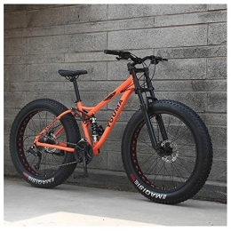 QMMD Fat Tyre Mountain Bike QMMD 26-Inch Mountain Bikes, Adult 21-24-27-Speed Dual Suspension Bicycle, Mens Dual Disc Brake Mountain Bicycle, High-carbon Steel Anti-Slip Fat Tire Bikes, A Spokes, 27speed