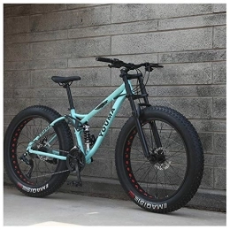 QMMD Fat Tyre Mountain Bike QMMD 26-Inch Mountain Bikes, Adult 21-24-27-Speed Dual Suspension Bicycle, Mens Dual Disc Brake Mountain Bicycle, High-carbon Steel Anti-Slip Fat Tire Bikes, C Spokes, 21 speed