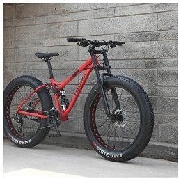 QMMD Fat Tyre Mountain Bike QMMD 26-Inch Mountain Bikes, Adult 21-24-27-Speed Dual Suspension Bicycle, Mens Dual Disc Brake Mountain Bicycle, High-carbon Steel Anti-Slip Fat Tire Bikes, D Spokes, 24 speed