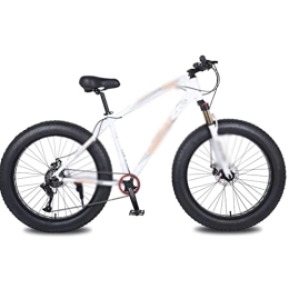 QYTEC Fat Tyre Mountain Bike QYTECzxc Mens Bicycle Snow Bike Aluminum Alloy Rame 10Speed Fat Beach Bicycle Lock The Front Fork Mechanical Disc Brake (Color : White Orange)