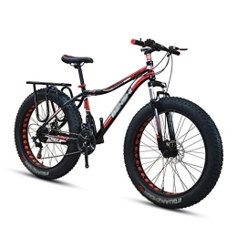 RYP Fat Tyre Mountain Bike Road Bikes Fat Tire Bike Adult Road Bikes Bicycle Beach Snowmobile Bicycles For Men Women Off-road Bike (Color : Black, Size : 24in)