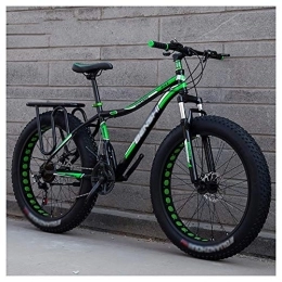 RYP Fat Tyre Mountain Bike Road Bikes Fat Tire Bike Adult Road Bikes Bicycle Beach Snowmobile Bicycles For Men Women Off-road Bike (Color : Green, Size : 26in)