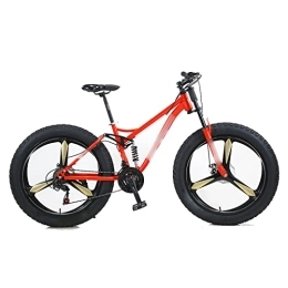 TABKER Fat Tyre Mountain Bike TABKER Bike Mountain Bike Gravel Bike Bicycles Student Variable Speed Beach Snowmobile Wide Tires Fat Tires (Color : Red)