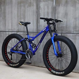 XBSXP Fat Tyre Mountain Bike XBSXP Country Mountain Bike 24 / 26 inch mountain bike MTB Appropriate height 160-195CM 7 / 21 / 24 / 27 speed gearshift boys bike & men's bike, Blue, 24 inch 27 speed