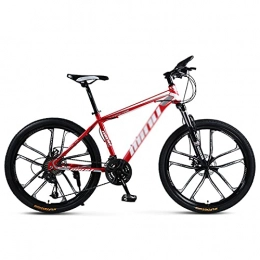 WANYE Mountain Bike 21 / 24 / 27 Speed Mountain Bike, Sport, and Expert Adult Mountain Bike, 26-Inch Wheels, High Carbon Steel Frame, Rigid Hardtail, Multiple Colors red-24speed