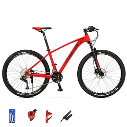 WANYE Mountain Bike 26 / 27.5 / 29 Inches Wheels Mountain Bike Aluminum Shimano 33 Speeds With Lock-Out Suspension Fork Disc Brake City Commuter Comfort Bike, Gray / Red red-27.5inches