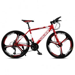 WANYE Mountain Bike 26 Inch Mountain Bikes, Professional 21 / 24 / 27 / 30 Speeds Suspension Fork MTB, High-Tensile Carbon Steel Frame Mountain Bicycle With Dual Disc Brake for Men and Women red-24speed