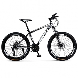 SHUI Mountain Bike 26 Inch Outroad Moutain Bike 21 / 24 / 27 / 30 Speeds MTB High Carbon Steel Frame Full Spoke Wheel Double Disc-Brake Sports Exercise Fitness City Bicycle Black-21sp