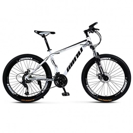 SHUI Mountain Bike 26 Inch Outroad Moutain Bike 21 / 24 / 27 / 30 Speeds MTB High Carbon Steel Frame Full Spoke Wheel Double Disc-Brake Sports Exercise Fitness City Bicycle White Black-30sp