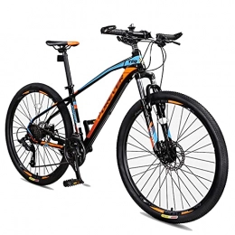 WANYE Mountain Bike 27.5 In Mountain Bike, Road Bike, Adjustable Bike 27 Speed MTB Ultralight Carbon Fiber Frame for Men and Women, Line Disc Brake orange blue-27speed
