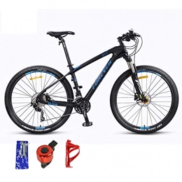 WANYE Mountain Bike 27.5 Inch Mountain Bikes, 27 / 30 Speed Suspension Fork MTB, High-Tensile Carbon Steel Frame Mountain Bicycle With Dual Disc Brake for Men and Women, Lightweight black blue-30speed