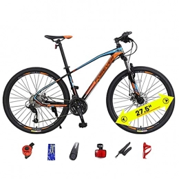 WANYE Mountain Bike Adult Mountain Bike, 27 / 30 Speeds, 27.5-Inch Wheels, Aluminum Frame, Disc Brakes, Multiple Colors orange blue-30speed