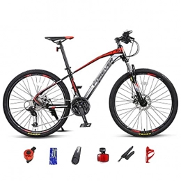 WANYE Mountain Bike Adult Mountain Bike, 27 / 30 Speeds, 27.5-Inch Wheels, Aluminum Frame, Disc Brakes, Multiple Colors red-27speed