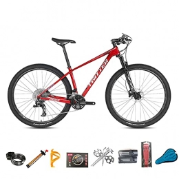 EWYI Mountain Bike EWYI 27.5 / 29'' Mountain Bike, 30 / 36 Variable Speed Carbon Fiber MTB, Shock Absorption Magnesium-aluminum Alloy Wire-controlled Air Fork, Student Men and Women Bicycle Red Black-36sp 27.5