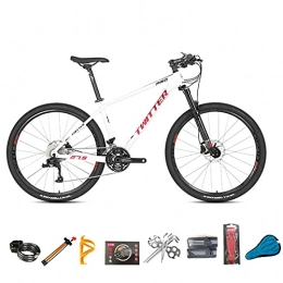 EWYI Mountain Bike EWYI 27.5 / 29'' Mountain Bike, 30 / 36 Variable Speed Carbon Fiber MTB, Shock Absorption Magnesium-aluminum Alloy Wire-controlled Air Fork, Student Men and Women Bicycle White Red-36sp 29