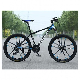 JF-XUAN Mountain Bike JF-XUAN Bicycle Outdoor sports Unisex 27Speed FrontSuspension Mountain Bike, 17Inch Frame, 26Inch 10 Spoke Wheels with Dual Disc Brakes, Black