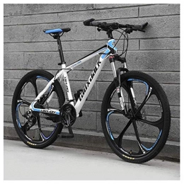 JF-XUAN Mountain Bike JF-XUAN Outdoor sports 21 Speed Mountain Bike 26 Inches 6Spoke Wheel Front Suspension Dual Disc Brake MTB Bicycle, Blue