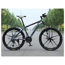 JF-XUAN Mountain Bike JF-XUAN Outdoor sports Mountain Bike 21 Speed Dual Disc Brake 26 Inches 10 Spoke Wheel Front Suspension Bicycle, Gray