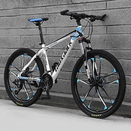JZTOL Mountain Bike JZTOL MTB Mountain Bike 26in 21 Speed Height Adjustable MTB Road Bicycle With Double Disc Brakes For Mens And Womens Cycling In Mountain Wasteland Roads Cities (Color : B~24 Inch, Size : 21 Speed)