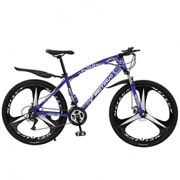 LZZB Mountain Bike LZZB 26 inch Mountain Bike 21 / 24 / 27-Speed Bicycle Carbon Steel Frame with Double Disc Brake and Suspension Fork(Size:24 Speed, Color:Black) / Blue / 24 Speed