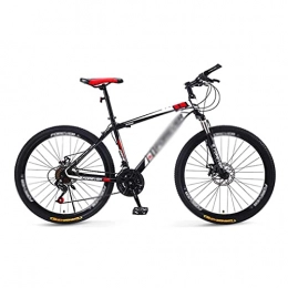 LZZB Mountain Bike LZZB 26 inch Mountain Bike High-Disc Steel Frame 21-Speed Double Disc Brake with Lockable Fork for Men Woman Adult and Teens with Comfortable Saddle(Size:21 Speed, Color:Black) / Red / 21 Speed
