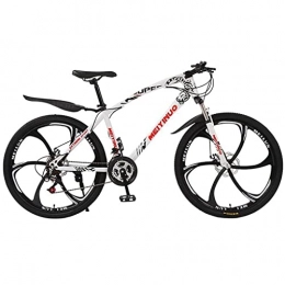 LZZB Mountain Bike LZZB 26 inch Mountain Bike MTB Bicycle Full-Suspension 21 / 24 / 27 Speeds Drivetrain Cycling Urban Commuter City Bicycle for Men and Women(Size:24 Speed, Color:Red) / White / 21 Speed