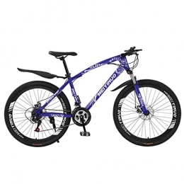 LZZB Mountain Bike LZZB Mountain Bikes 21 / 24 / 27 Speed Dual Disc Brake 26 Inches Spoke Wheels Bicycle Carbon Steel Frame with Suspension Fork(Size:24 Speed, Color:White) / Blue / 27 Speed