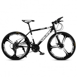 WANYE Mountain Bike Mountain Bike, Professional 21 / 24 / 27 / 30 Speeds MTB Drivetrain, 26 Inch Wheels, With Disc-Brake 3-Spokes for Men Women Men's MTB Bicycle Black-21speed