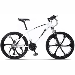 PhuNkz  PhuNkz 26 Inches Adult Mountain Bike for Men and Women, High-Carbon Steel Frame Bikes 21-30 Speed Wheels Gearshift Front and Rear Disc Brakes Bicycle / White / 27 Speed