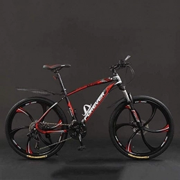 Smisoeq Mountain Bike Smisoeq 21 / 24 / 27 / 30 26 inches bicycle speed mountain bike, mountain bike hard tail light bike, with adjustable seat disc bis (Color : Black red, Size : 27 speed)