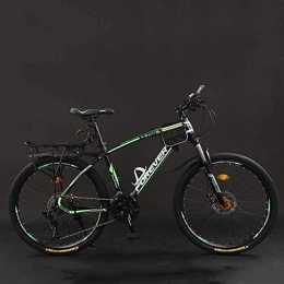 Smisoeq Mountain Bike Smisoeq 21 / 24 / 27 / 30 26 inches bicycle speed mountain bike, mountain bike hard tail, with adjustable seat lightweight bicycle disc bis (Color : Black green, Size : 27 Speed)