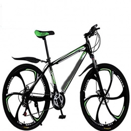 WXXMZY Mountain Bike WXXMZY 26 Inch 21-30 Speed Mountain Bike | Male And Female Adult Bicycle Mountain Bike | Double Disc Brake Bicycle Mountain Bike (Color : Black green, Size : 26 inches)