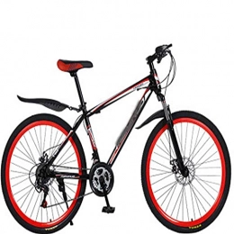 WXXMZY Mountain Bike WXXMZY Aluminum Alloy Bicycles, Carbon Fiber Male And Female Bicycles, Dual Disc Brakes, Ultra-light Integrated Mountain Bikes (Color : Black red, Size : 26 inches)