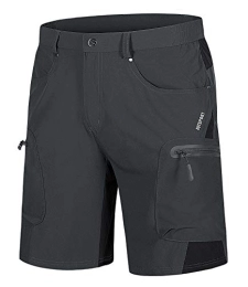 EKLENTSON Clothing EKLENTSON Men's Bike Shorts Lightweight Walking Shorts Zip Pockets Mountain Cycling Shorts Quick Dry Outdoor Shorts Dark Grey