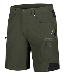 EKLENTSON Clothing EKLENTSON Mens Cargo Hiking Shorts Lightweight Zip Pockets Cycling Shorts Quick Dry Breathable MTB Shorts Army Green