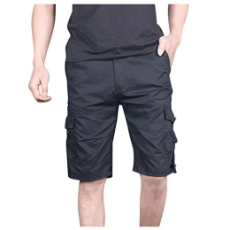 Generic Mountain Bike Short Men's Cargo Shorts with Multi Pockets Elasticated Waistband Loose Casual Knee Length Shorts Summer Cycling Running Booty Gym Rugby Board MTB Shorts Gray