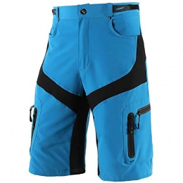 Beylore Mountain Bike Short Men's Cycling MTB Shorts Bike Shorts Baggy Shorts MTB Shorts Waterproof Breathable Moisture Wicking Sports Solid Color Polyester Spandex Mountain Bike MTB Road Bike, Blue, S