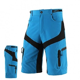 SFITVE Mountain Bike Short Men's Cycling Shorts with Pockets and Velcro Buttons, Breathable Mountain Bike Shorts for Men, Loose Quick Dry Training Shorts Pants, Casual Men's MTB Bicycle Shorts(Size:XXL, Color:Blue)