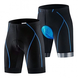  Mountain Bike Short Padded Cycling Shorts for Men and Women, Mountain Bike Shorts with 3D Padding Tight High-Elasticity Breathable MTB Bicycle Shorts, Blue-XXL