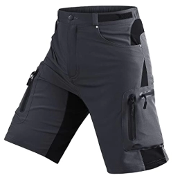 Seltrue MTB Men's Cycling Shorts, Quick-Drying MTB Shorts, Men's Mountain Bike Trousers, Cycling Shorts with 4D Seat Padding, Breathable Baggy Bike Shorts, Outdoor Short, gray, XXXL