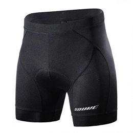 Souke Sports Mountain Bike Short Souke Sports Men's Cycling Underwear 4D Padded Breathable Bike Undershort Shorts Anti-Slip Design All Black L