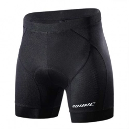 Souke Sports Mountain Bike Short Souke Sports Men's Cycling Underwear 4D Padded Breathable Bike Undershort Shorts Anti-Slip Design All Black M