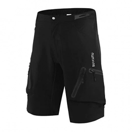 SUKUTU Mountain Bike Short SUKUTU Men's Outdoor Sports Cycling Shorts Loose Fit Mountain Bike MTB Shorts (XXL:wasit 34"-35", Black)